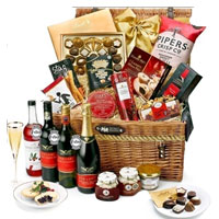 Lovely Break Time Gift Hamper of Goodies N Wines